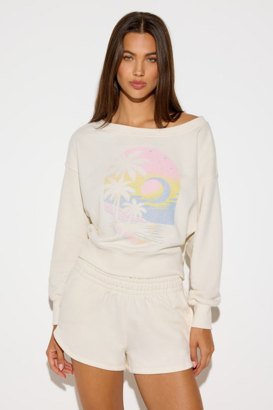 La Vida Off The Shoulder Sweatshirt