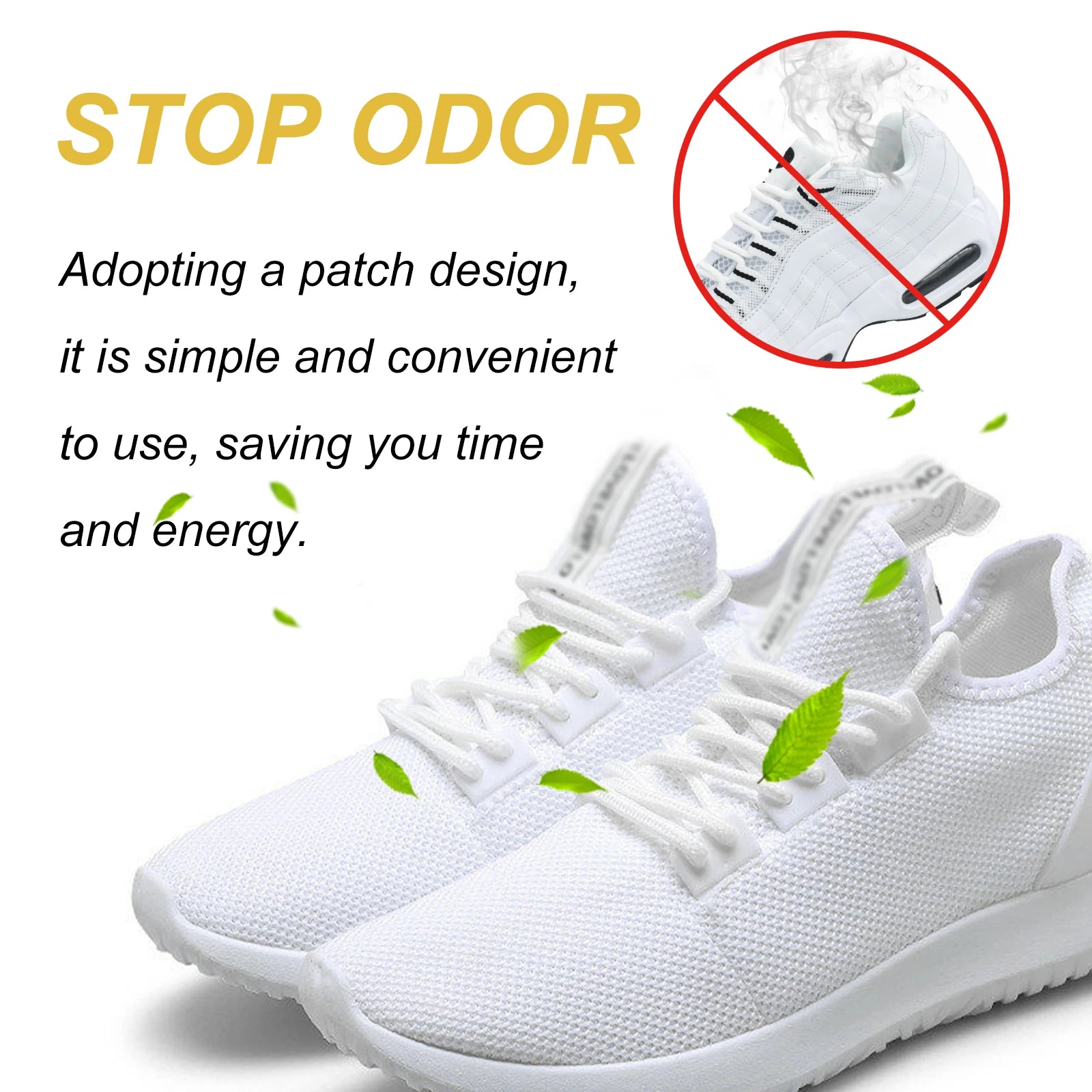 20pcs Deodorizing Shoe Stickers Shoes Odor Remover Easy Fixed Lasting Refreshing Antiperspirant Insole Sterilization Sticker