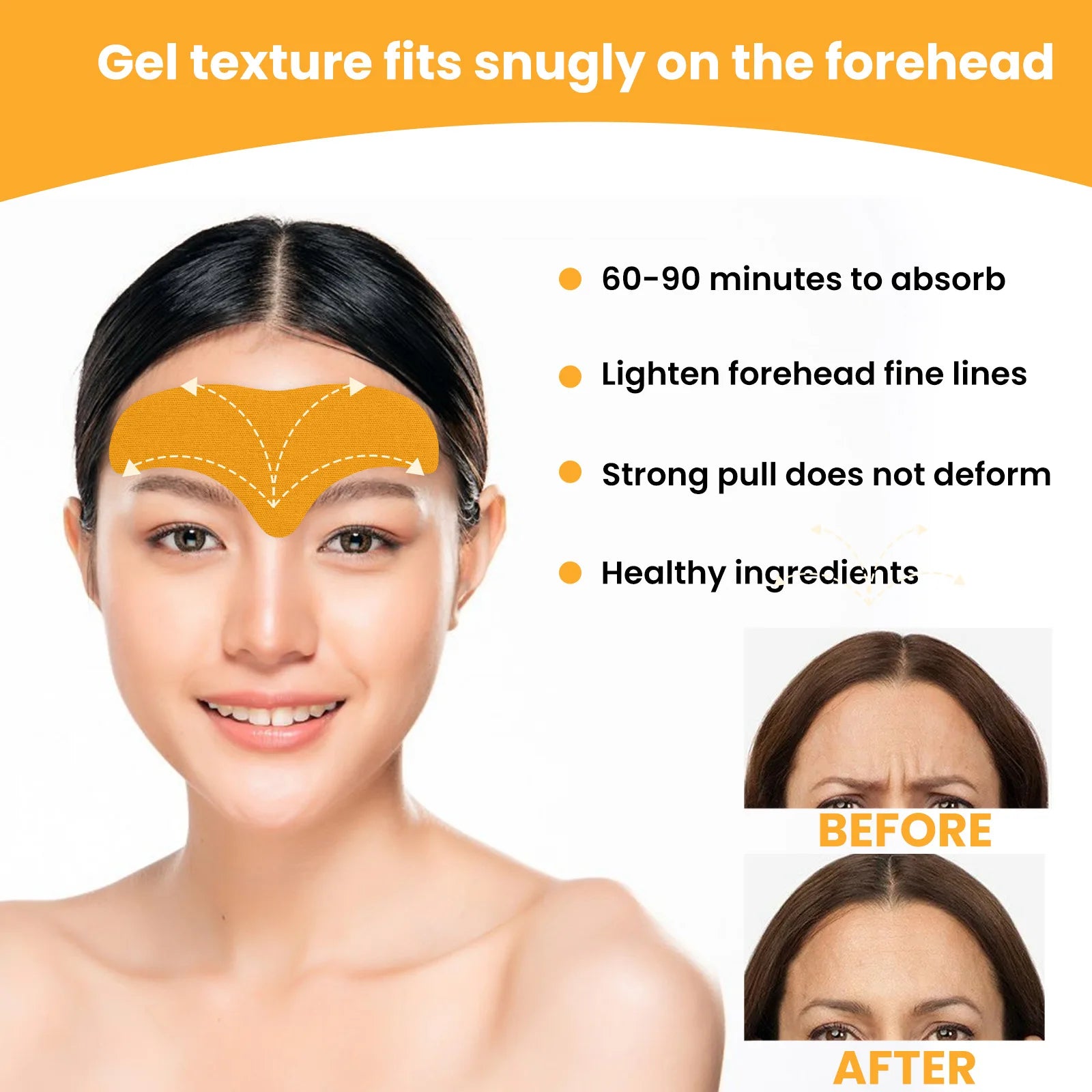 10-50Pcs Forehead Wrinkle Patches Lifting Firming Anti Wrinkles Facial Patches Natural Forehead Line Removal Gel Patch Skin Care