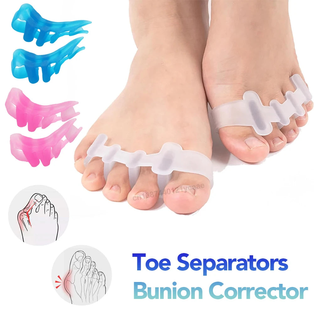 1 Pair Silicone Toe Separator Finger Feet Care Protector Gel Toe Orthopedic Bunion Hallux Valgus Corrector Pedicure Spacer