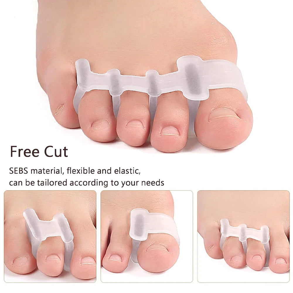 1 Pair Silicone Toe Separator Finger Feet Care Protector Gel Toe Orthopedic Bunion Hallux Valgus Corrector Pedicure Spacer