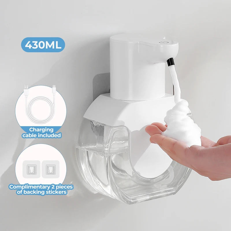 New Wall Mounted Automatic Soap Dispenser Foam Smart Hand Washing Machine 500ml Liquid Rechargeable Bathroom Induction Sensor