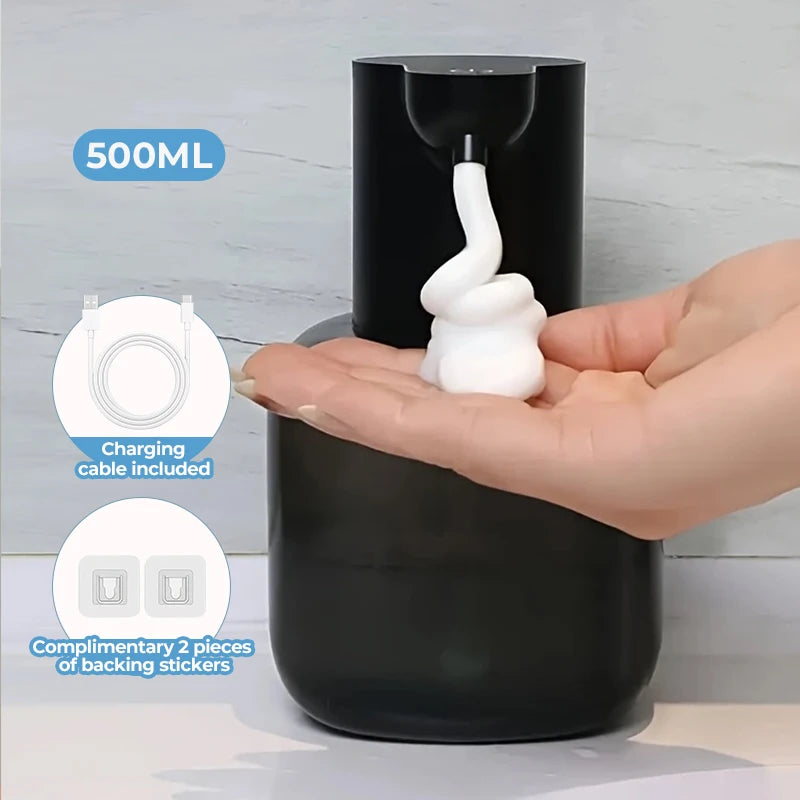 New Wall Mounted Automatic Soap Dispenser Foam Smart Hand Washing Machine 500ml Liquid Rechargeable Bathroom Induction Sensor