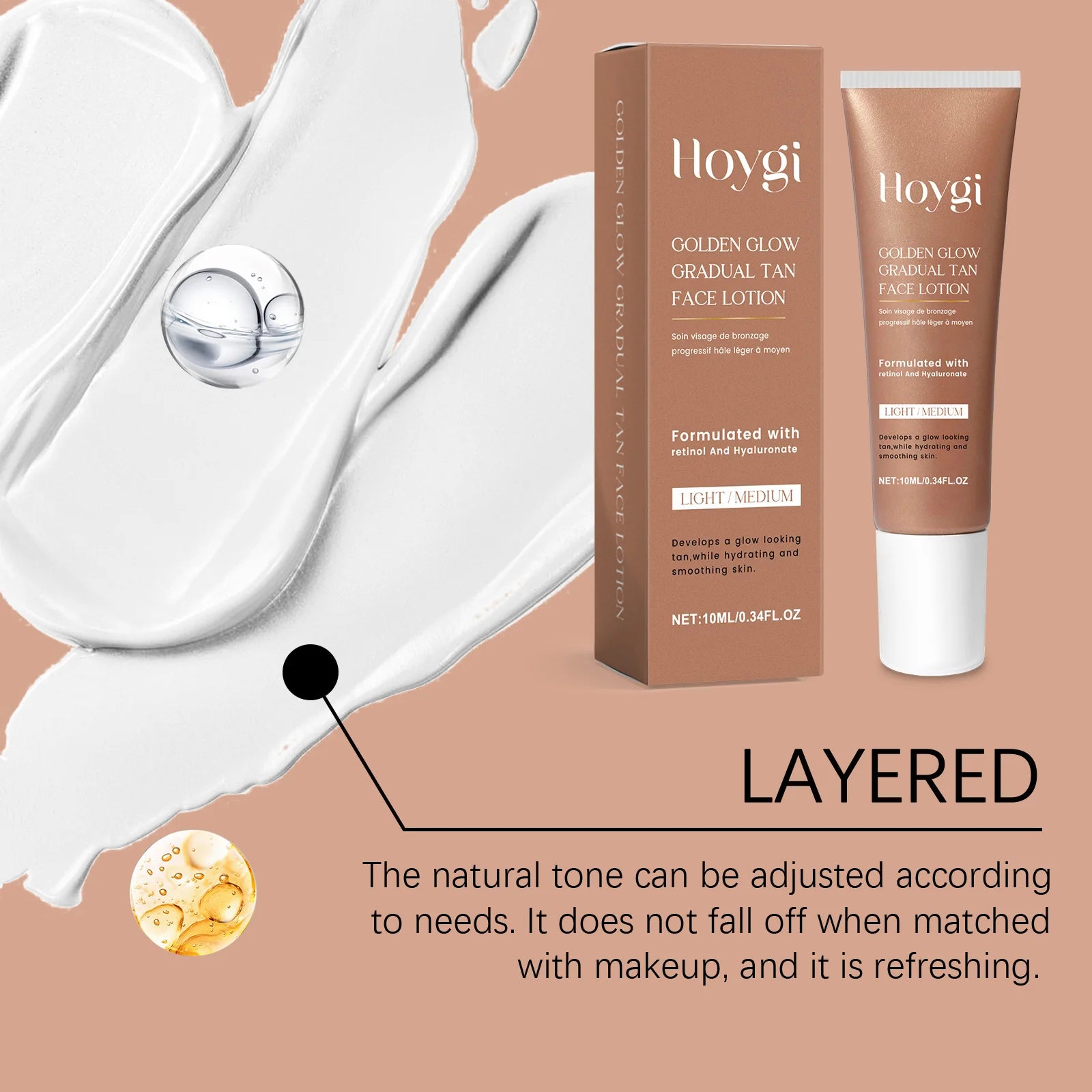 Self-Tanning Lotion Sunless Self Tanner for Face Body Waterproof Long-Lasting Glow Body Bronzer Even Skin Tone Bronzing Lotion