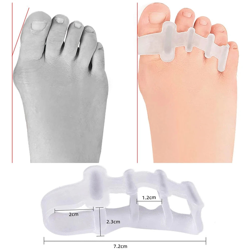 1 Pair Silicone Toe Separator Finger Feet Care Protector Gel Toe Orthopedic Bunion Hallux Valgus Corrector Pedicure Spacer